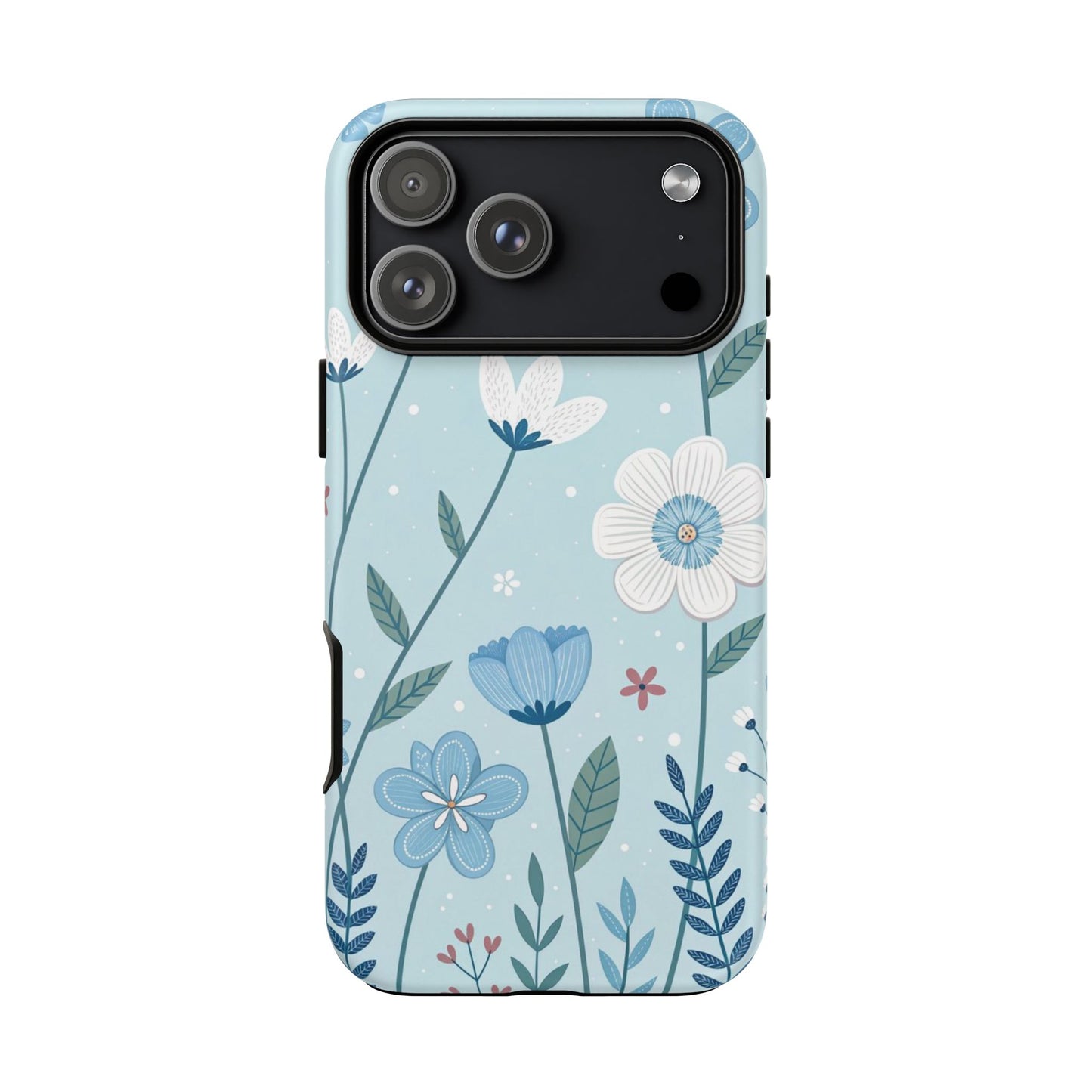 Blue Floral Phone Case — Tough Cases Protective Phone Cover
