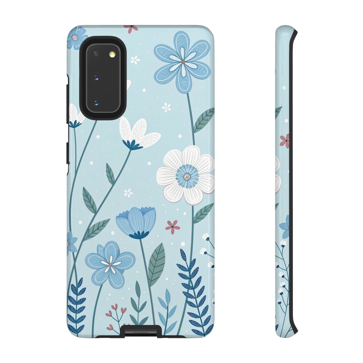 Blue Floral Phone Case — Tough Cases Protective Phone Cover