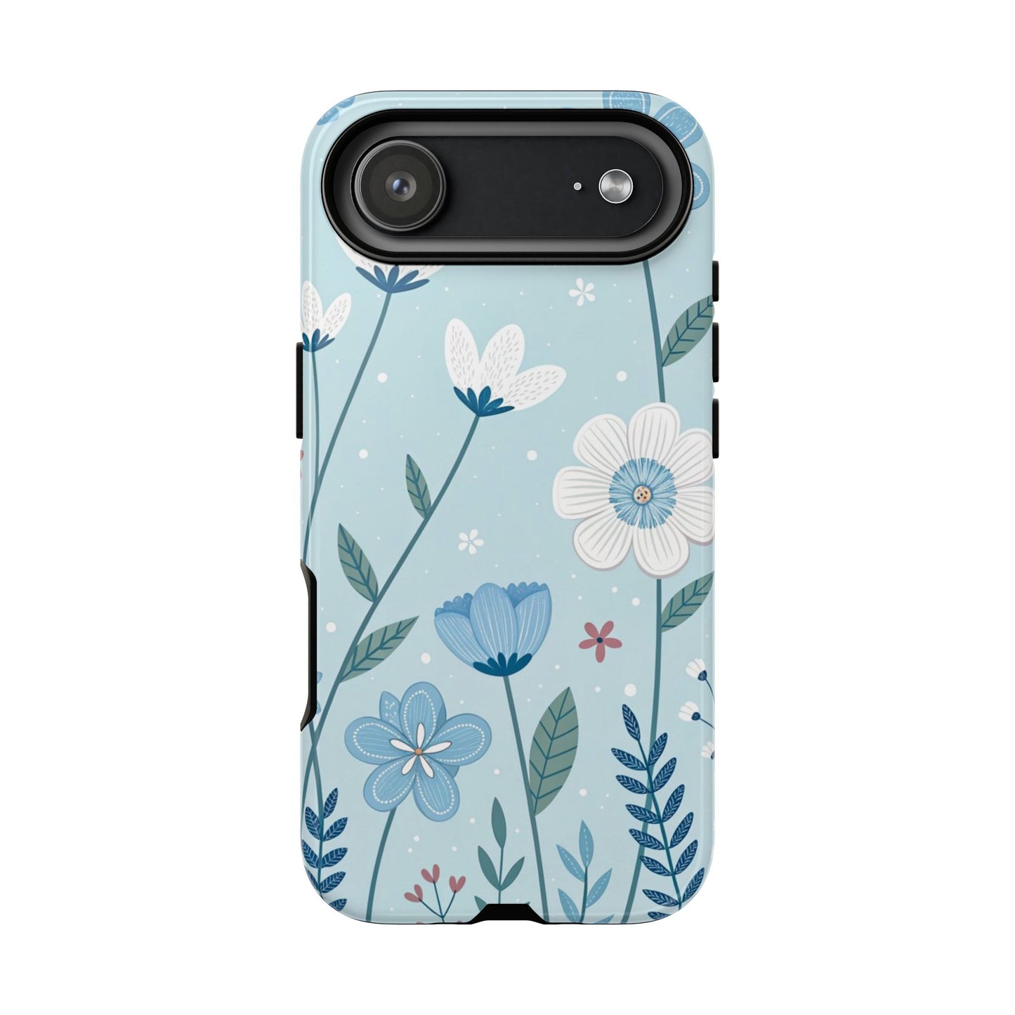 Blue Floral Phone Case — Tough Cases Protective Phone Cover