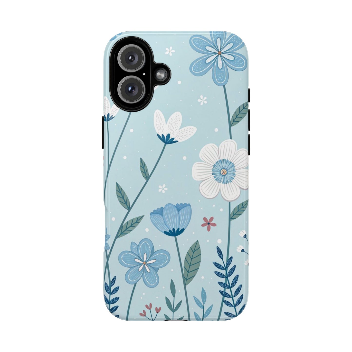 Blue Floral Phone Case — Tough Cases Protective Phone Cover