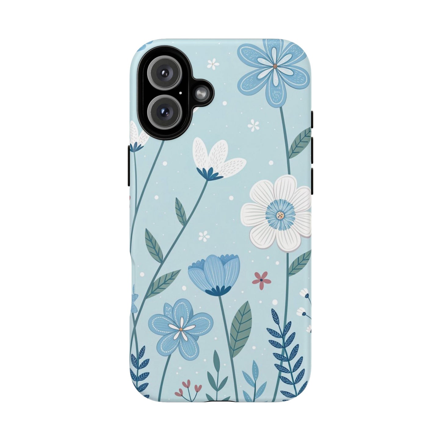 Blue Floral Phone Case — Tough Cases Protective Phone Cover