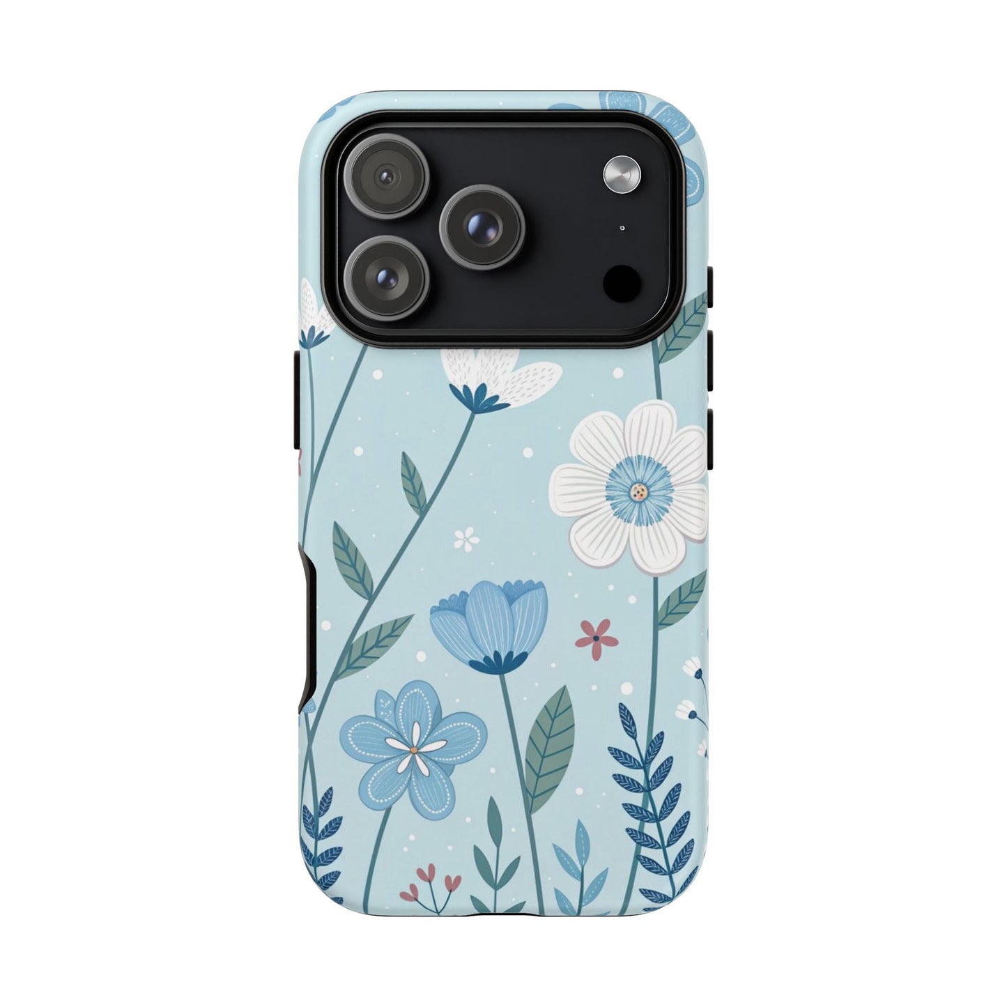Blue Floral Phone Case — Tough Cases Protective Phone Cover