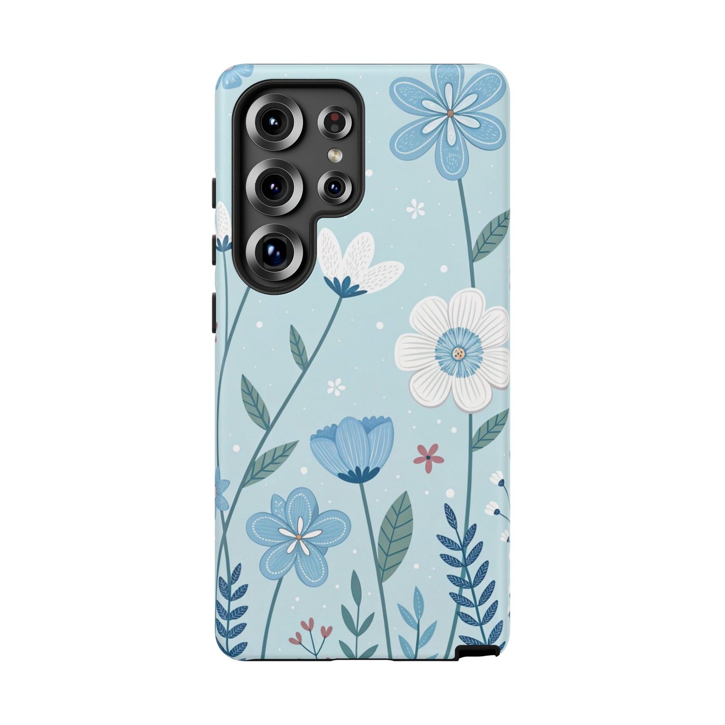 Blue Floral Phone Case — Tough Cases Protective Phone Cover