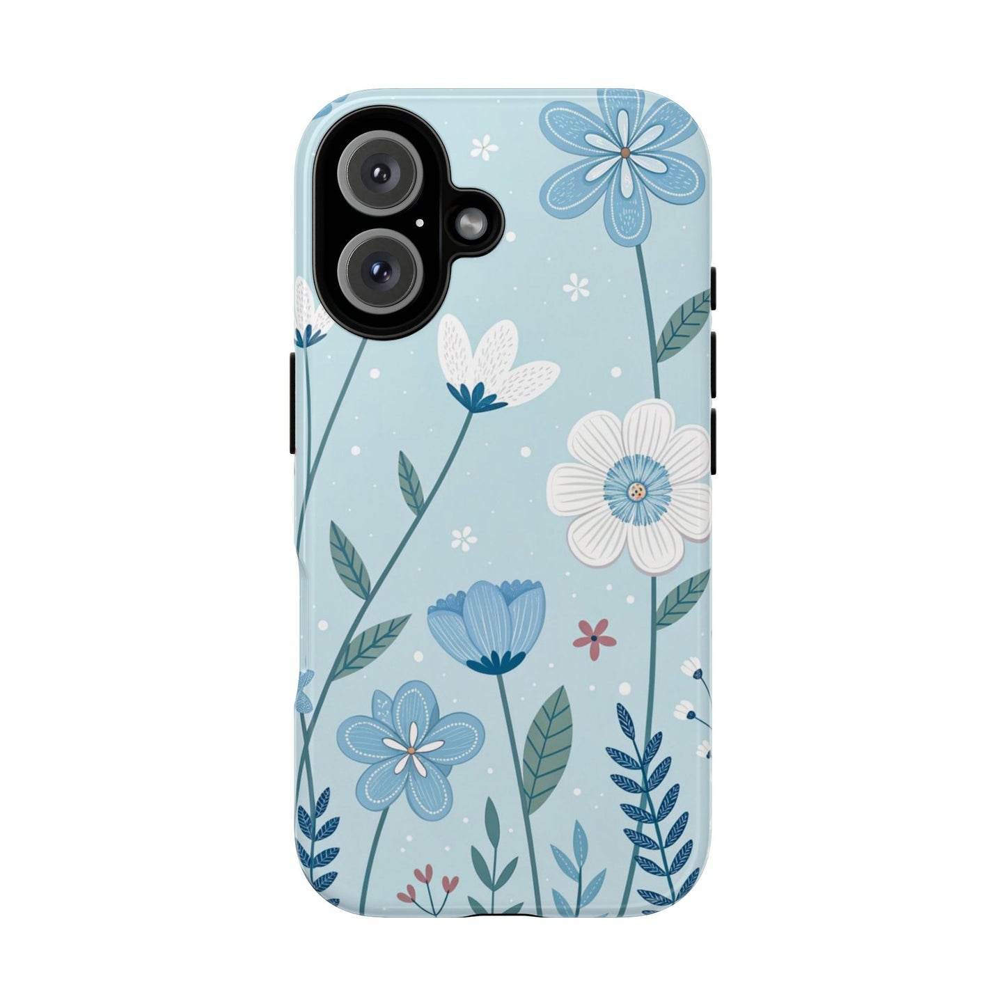 Blue Floral Phone Case — Tough Cases Protective Phone Cover