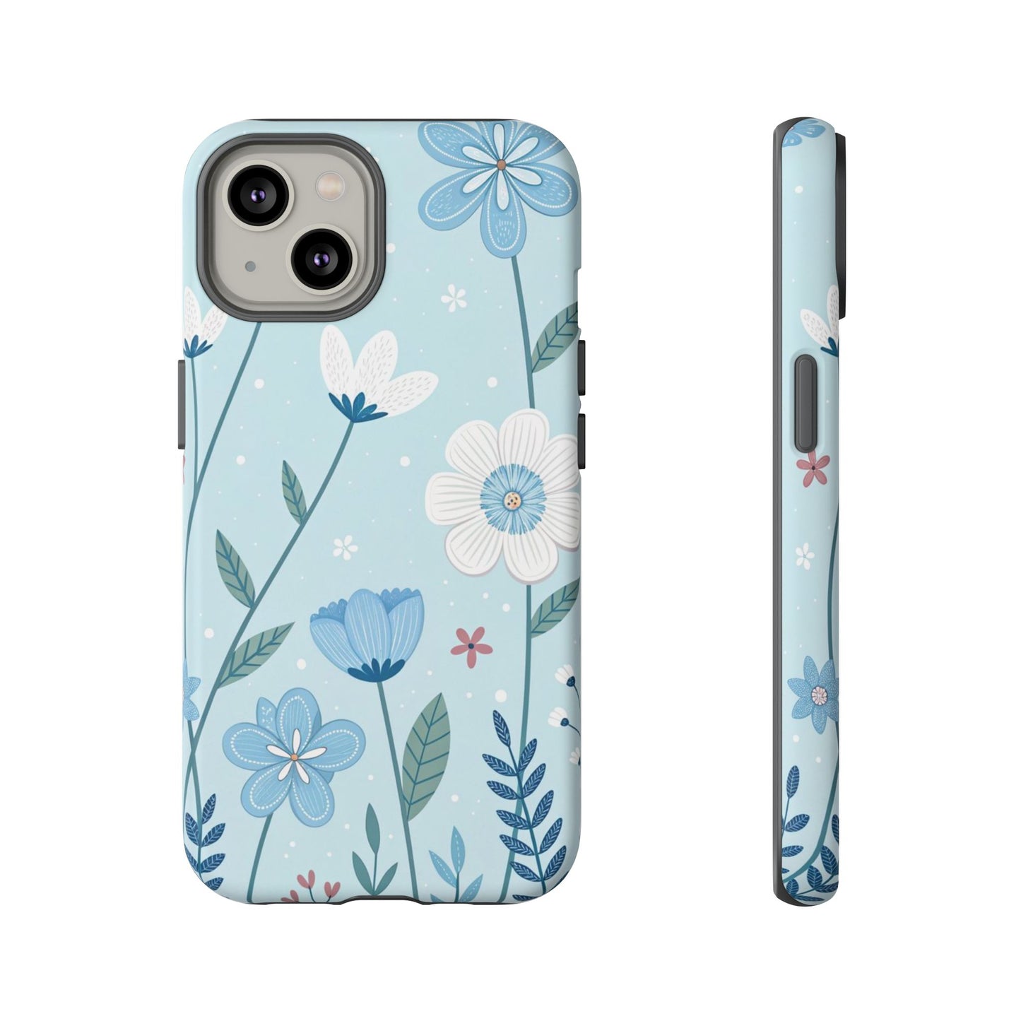 Blue Floral Phone Case — Tough Cases Protective Phone Cover