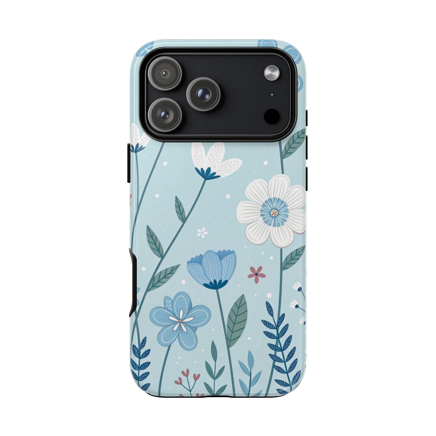 Blue Floral Phone Case — Tough Cases Protective Phone Cover