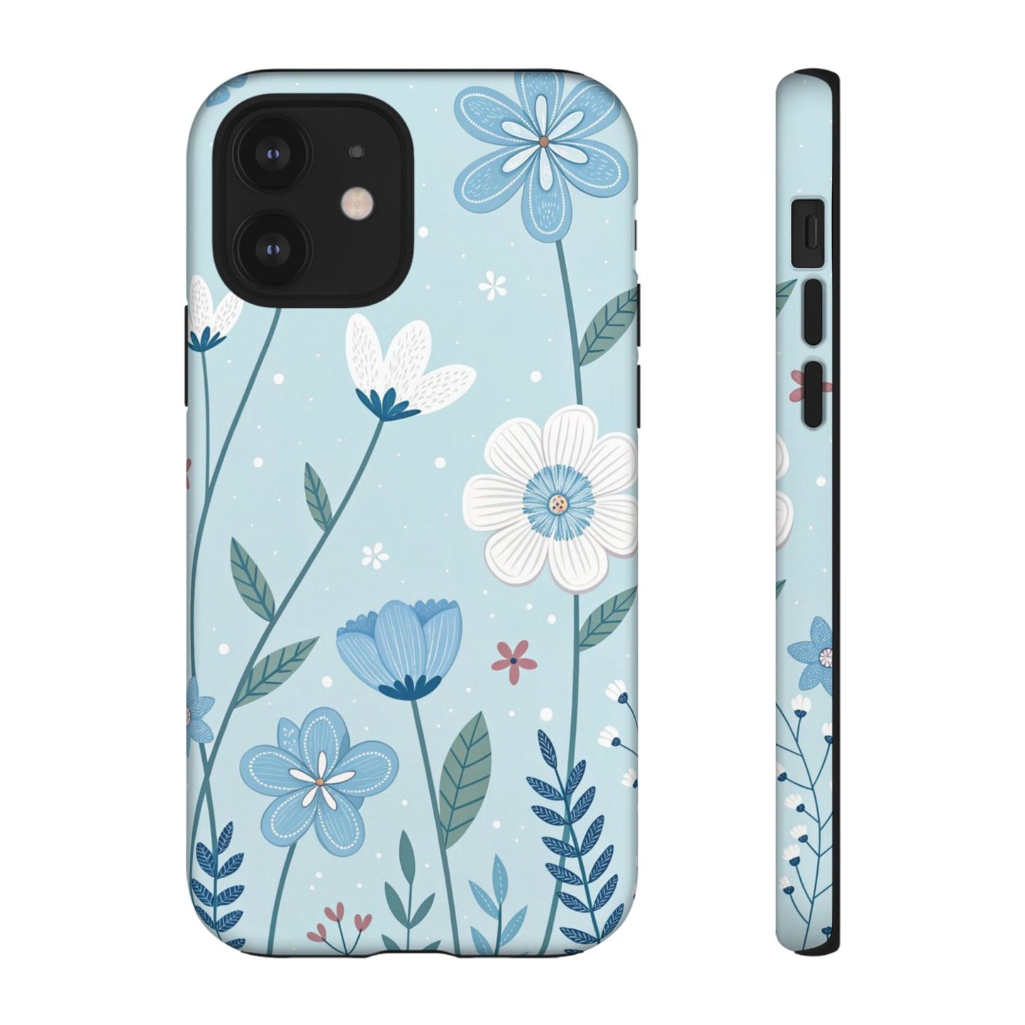 Blue Floral Phone Case — Tough Cases Protective Phone Cover