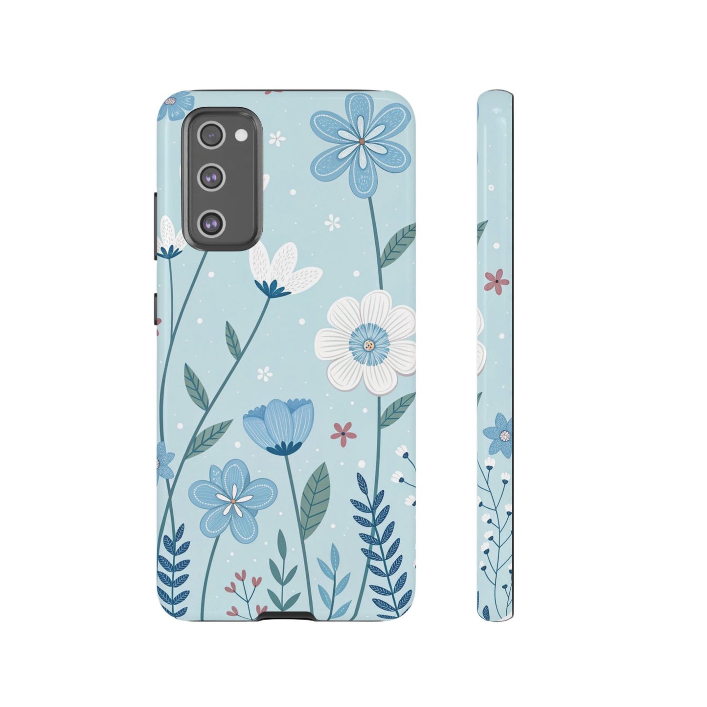 Blue Floral Phone Case — Tough Cases Protective Phone Cover