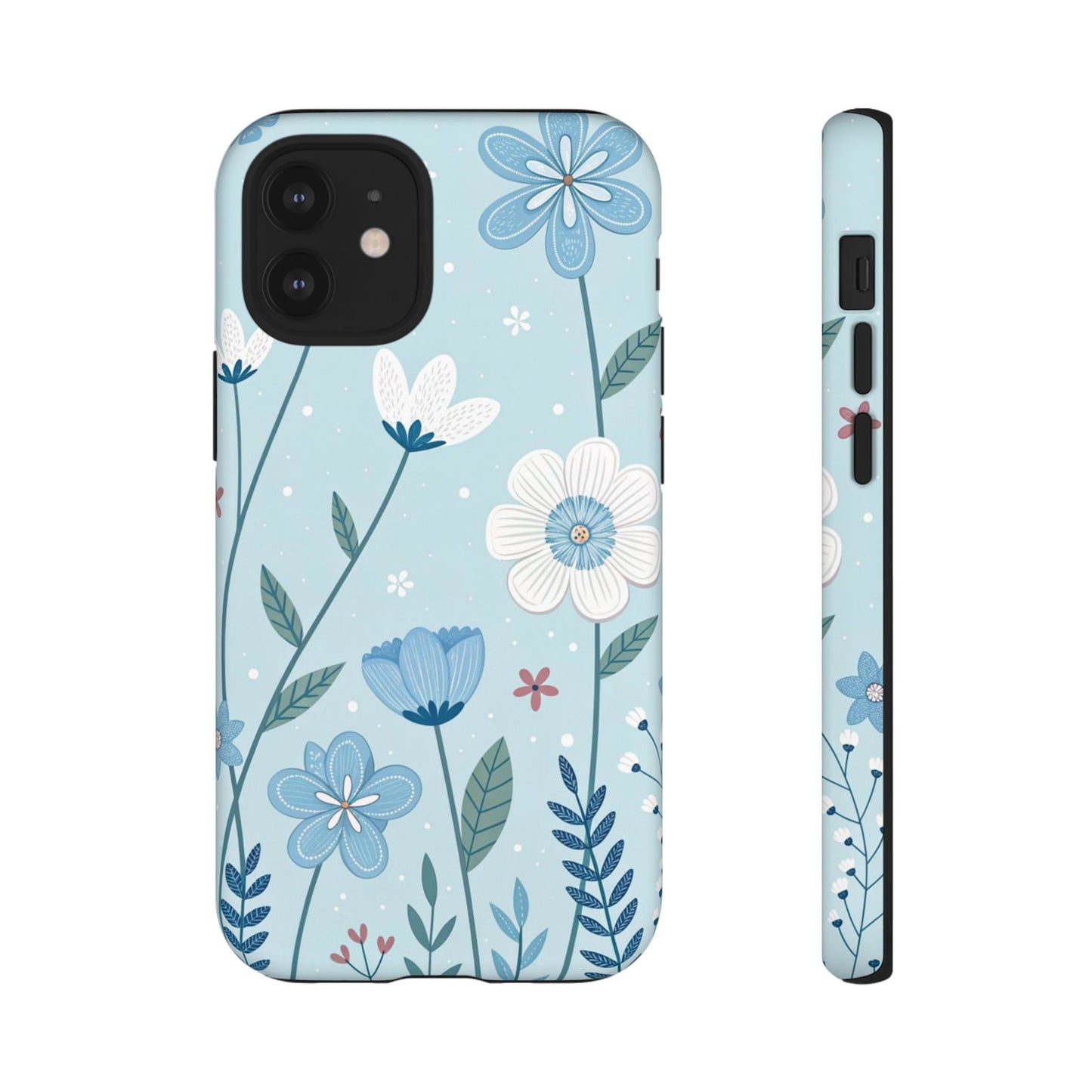Blue Floral Phone Case — Tough Cases Protective Phone Cover