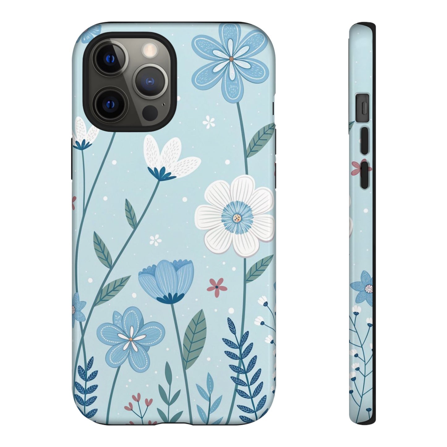 Blue Floral Phone Case — Tough Cases Protective Phone Cover