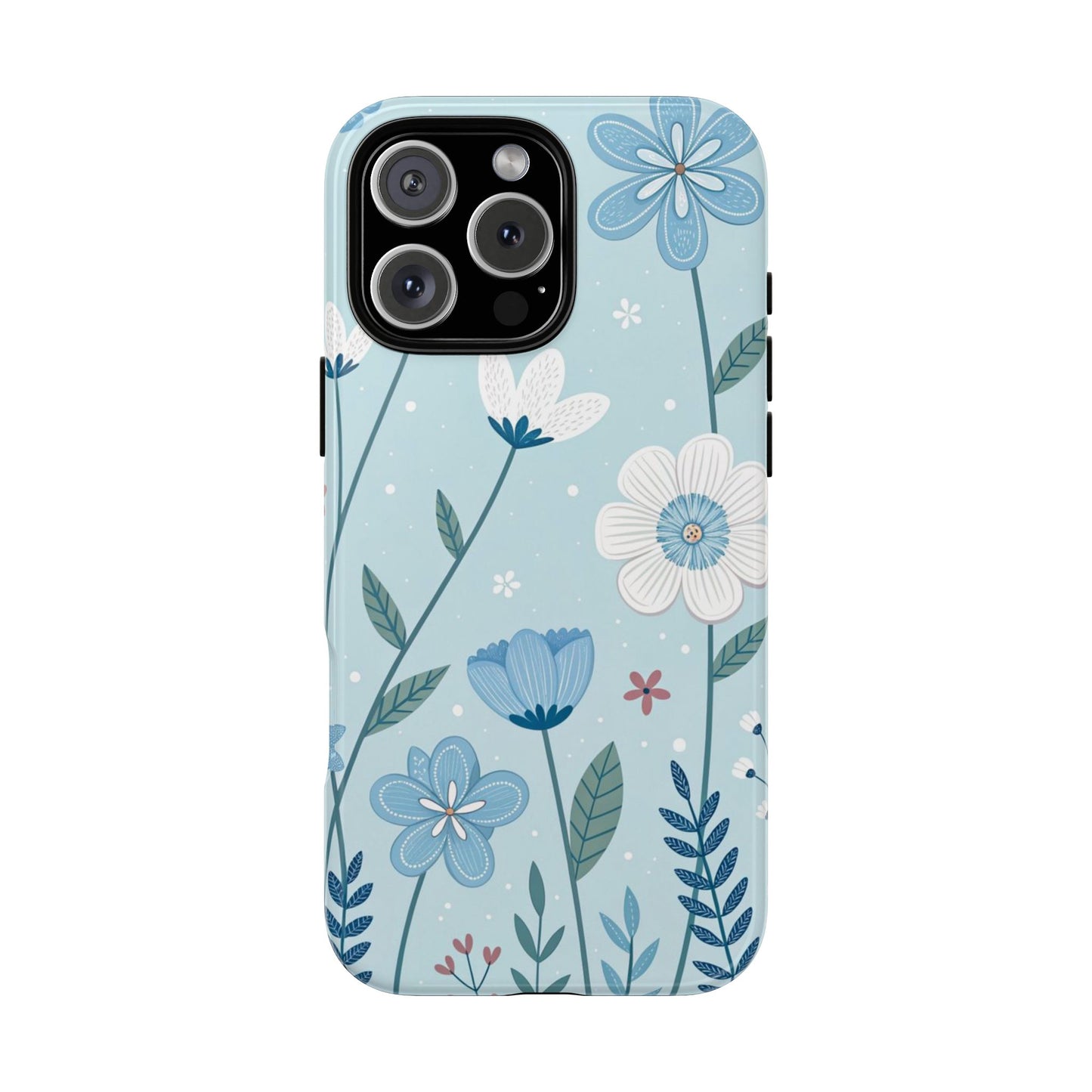Blue Floral Phone Case — Tough Cases Protective Phone Cover