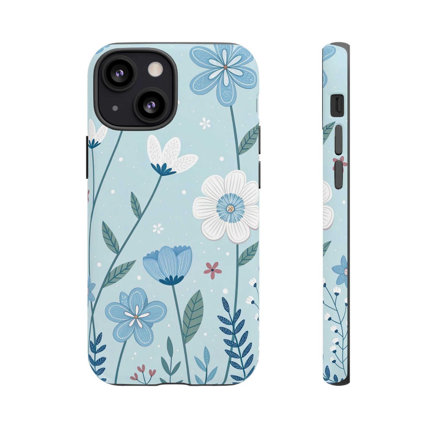 Blue Floral Phone Case — Tough Cases Protective Phone Cover