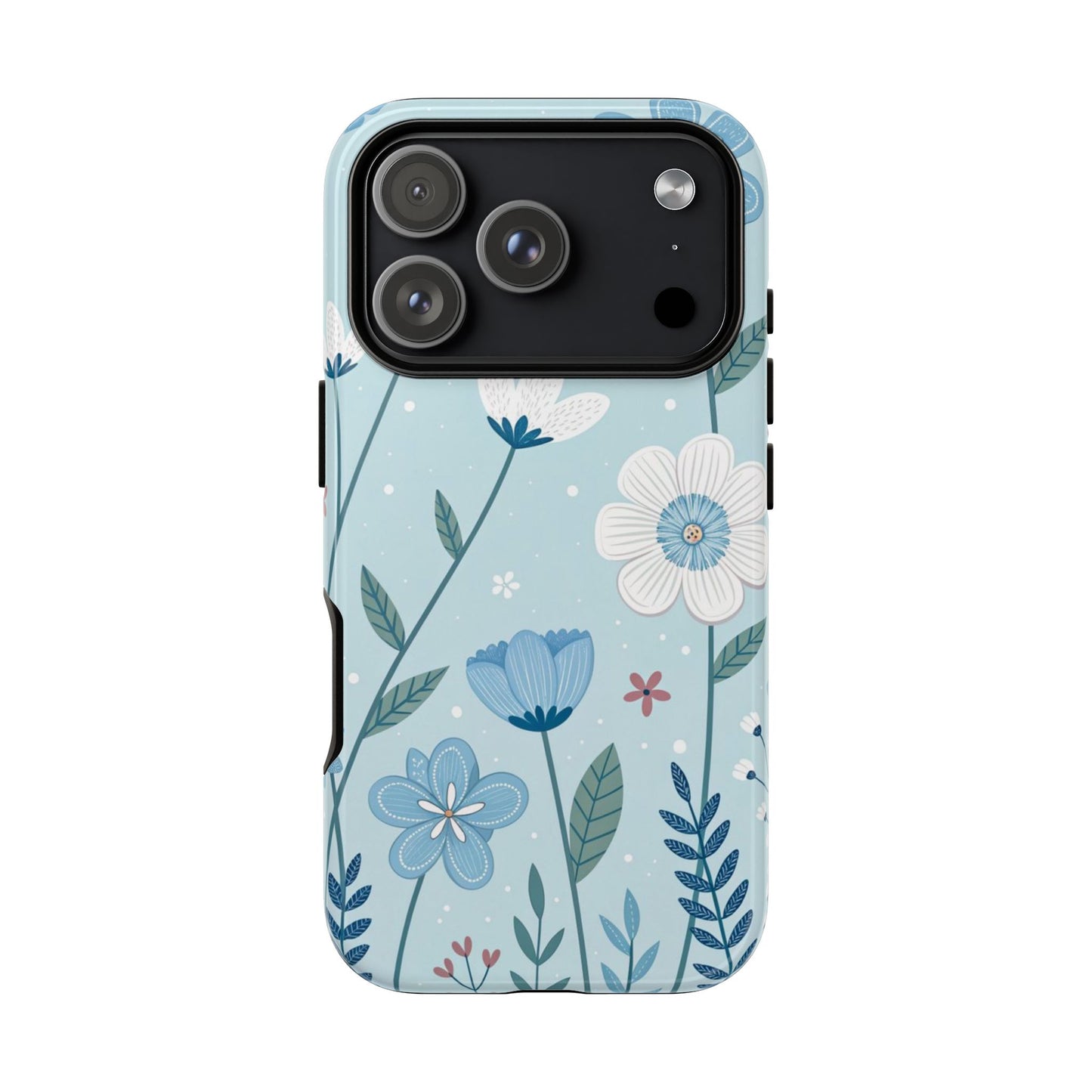 Blue Floral Phone Case — Tough Cases Protective Phone Cover