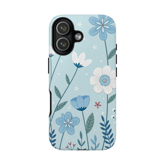Blue Floral Phone Case — Tough Cases Protective Phone Cover