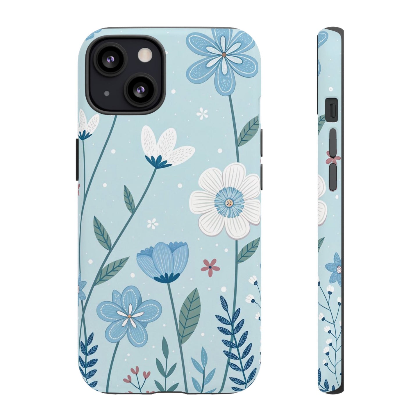 Blue Floral Phone Case — Tough Cases Protective Phone Cover