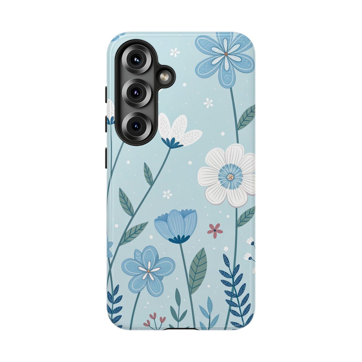 Blue Floral Phone Case — Tough Cases Protective Phone Cover