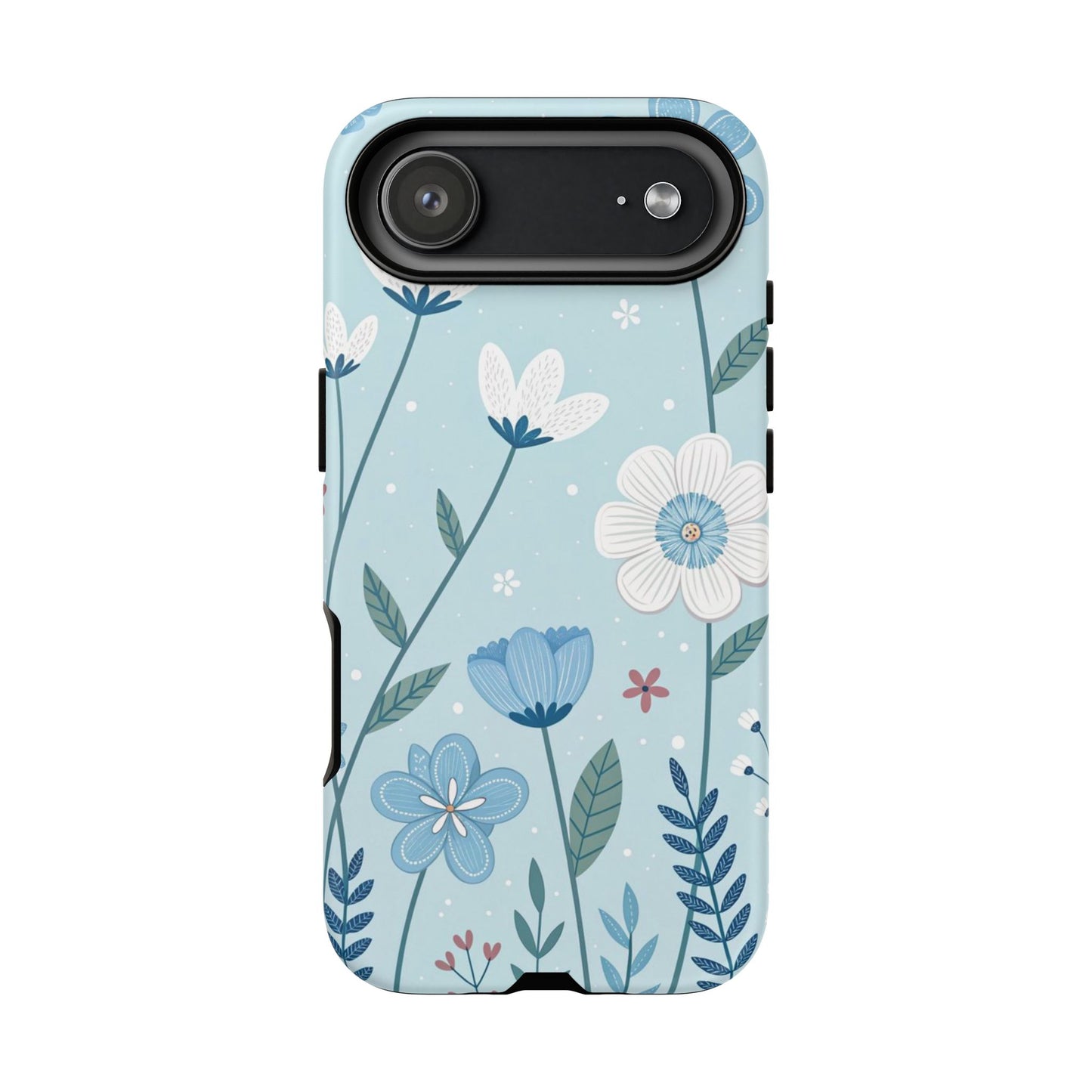 Blue Floral Phone Case — Tough Cases Protective Phone Cover