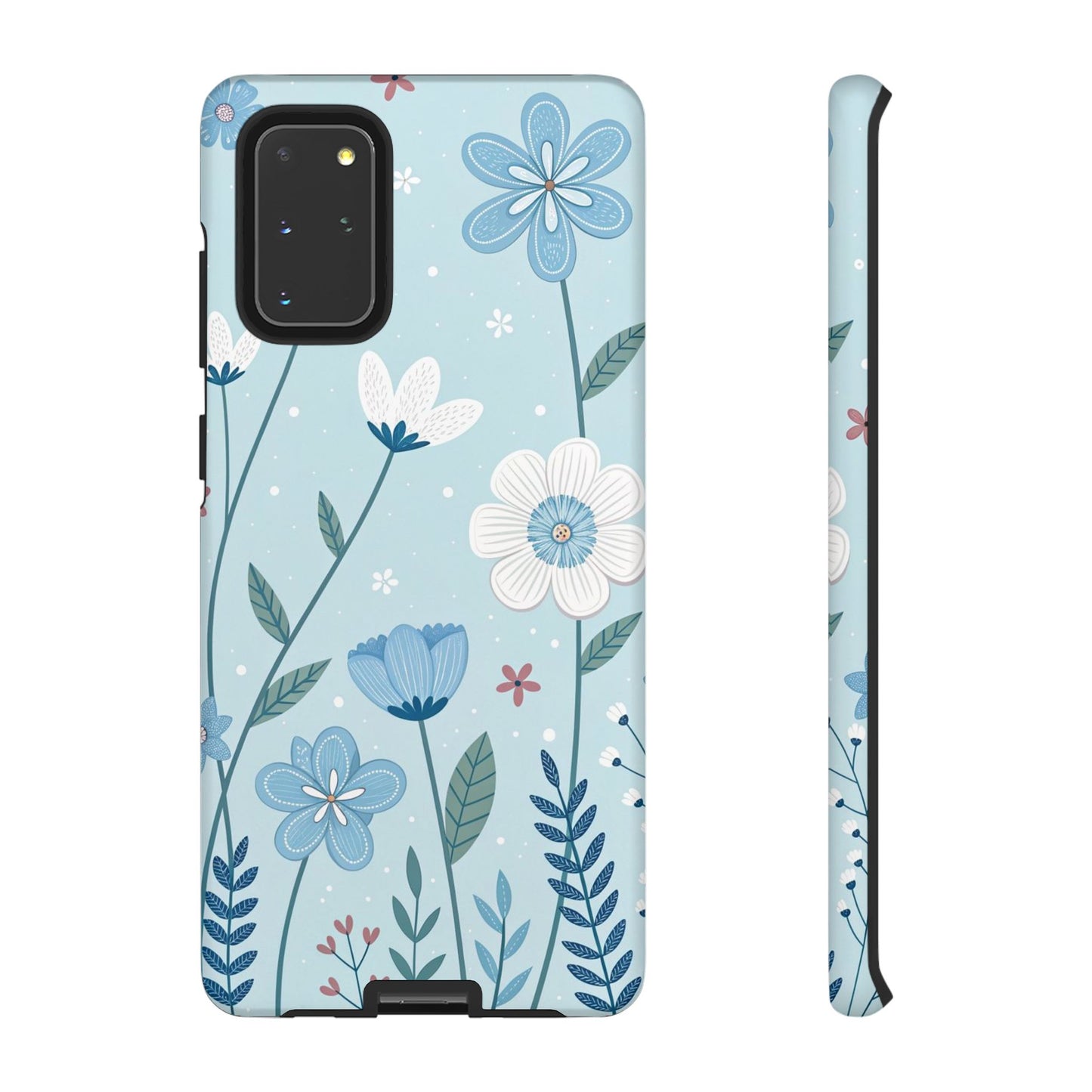 Blue Floral Phone Case — Tough Cases Protective Phone Cover
