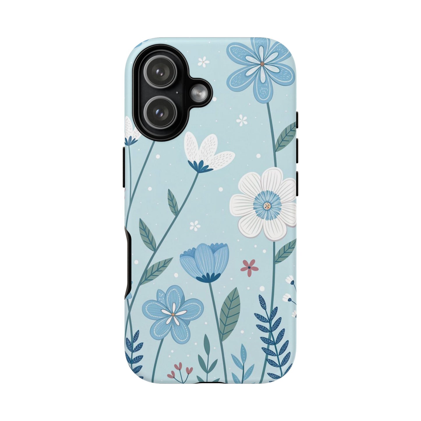 Blue Floral Phone Case — Tough Cases Protective Phone Cover