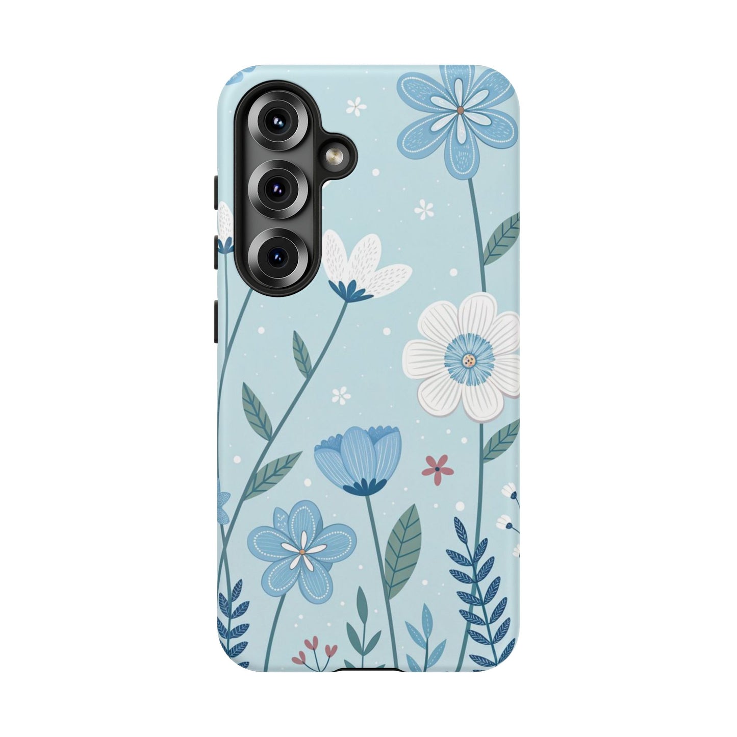 Blue Floral Phone Case — Tough Cases Protective Phone Cover